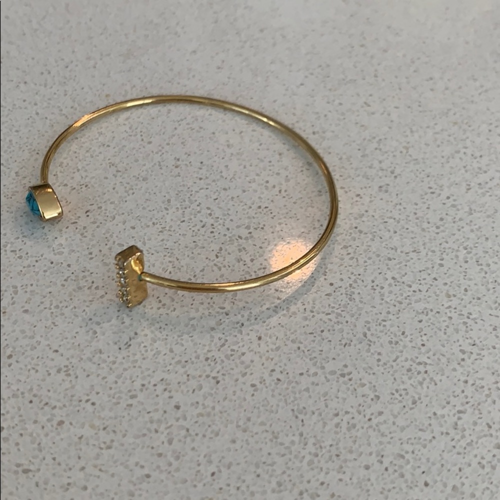 Turquoise and Rhinestone Bracelet - Picture 2 of 4